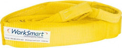 Value Collection - 30' Long x 3" Wide, 27,000 Lb Basket Capacity, 1 Ply, Polyester Web Sling - Yellow - Eagle Tool & Supply