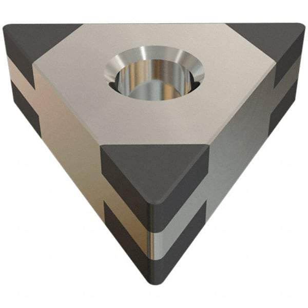 Iscar - TNGA332 M6 Grade IB25HC PCBN Turning Insert - TiN Finish, 60° Triangle, 3/8" Inscr Circle, 3/16" Thick, 1/32" Corner Radius - Eagle Tool & Supply