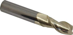 Accupro - 7/16", 1" LOC, 7/16" Shank Diam, 2-3/4" OAL, 2 Flute, Solid Carbide Square End Mill - Single End, ZrN Finish, Spiral Flute, Variable° Helix, Centercutting, Right Hand Cut, Right Hand Flute - Eagle Tool & Supply