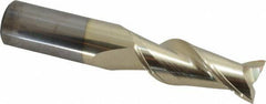 Accupro - 5/8", 1-5/8" LOC, 5/8" Shank Diam, 3-1/2" OAL, 2 Flute, Solid Carbide Square End Mill - Single End, ZrN Finish, Spiral Flute, Variable° Helix, Centercutting, Right Hand Cut, Right Hand Flute - Eagle Tool & Supply