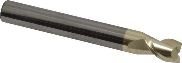 Accupro - 5/16", 7/16" LOC, 5/16" Shank Diam, 2-1/2" OAL, 2 Flute, Solid Carbide Square End Mill - Single End, ZrN Finish, Spiral Flute, Variable° Helix, Centercutting, Right Hand Cut, Right Hand Flute - Eagle Tool & Supply