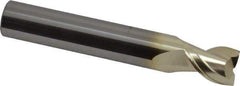 Accupro - 7/16", 9/16" LOC, 7/16" Shank Diam, 2-3/4" OAL, 2 Flute, Solid Carbide Square End Mill - Single End, ZrN Finish, Spiral Flute, Variable° Helix, Centercutting, Right Hand Cut, Right Hand Flute - Eagle Tool & Supply