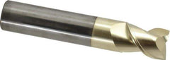 Accupro - 3/4", 1" LOC, 3/4" Shank Diam, 4" OAL, 2 Flute, Solid Carbide Square End Mill - Single End, ZrN Finish, Spiral Flute, Variable° Helix, Centercutting, Right Hand Cut, Right Hand Flute - Eagle Tool & Supply