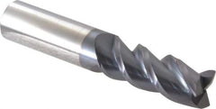 Accupro - 5/8", 1-5/8" LOC, 5/8" Shank Diam, 3-1/2" OAL, 3 Flute, Solid Carbide Square End Mill - Single End, AlTiN Finish, Spiral Flute, Variable° Helix, Centercutting, Right Hand Cut, Right Hand Flute - Eagle Tool & Supply
