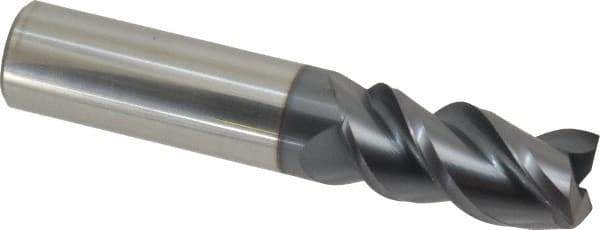 Accupro - 3/4", 1-5/8" LOC, 3/4" Shank Diam, 4" OAL, 3 Flute, Solid Carbide Square End Mill - Single End, AlTiN Finish, Spiral Flute, Variable° Helix, Centercutting, Right Hand Cut, Right Hand Flute - Eagle Tool & Supply