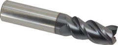 Accupro - 3/4", 1-5/8" LOC, 3/4" Shank Diam, 4" OAL, 3 Flute, Solid Carbide Square End Mill - Single End, AlTiN Finish, Spiral Flute, Variable° Helix, Centercutting, Right Hand Cut, Right Hand Flute - Eagle Tool & Supply