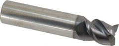 Accupro - 5/8", 3/4" LOC, 5/8" Shank Diam, 3" OAL, 3 Flute, Solid Carbide Square End Mill - Single End, AlTiN Finish, Spiral Flute, Variable° Helix, Centercutting, Right Hand Cut, Right Hand Flute - Eagle Tool & Supply