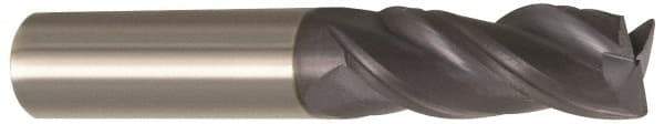 Accupro - 1", 3 Flute, Single End, Solid Carbide, 0.0300 - 0.0350" Corner Radius End Mill - 4" OAL, Right Hand Flute, 2" LOC, Right Hand Cut - Eagle Tool & Supply