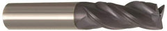 Accupro - 5/8", 3 Flute, Single End, Solid Carbide, 0.0300 - 0.0350" Corner Radius End Mill - 3" OAL, Right Hand Flute, 3/4" LOC, Right Hand Cut - Eagle Tool & Supply