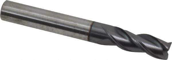 Accupro - 5/16", 3 Flute, Single End, Solid Carbide, 0.0150 - 0.0200" Corner Radius End Mill - 2-1/2" OAL, Right Hand Flute, 13/16" LOC, Right Hand Cut - Eagle Tool & Supply