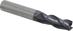 Accupro - 3/8" Diam 3 Flute Solid Carbide 0.015 to 0.020" Corner Radius End Mill - Eagle Tool & Supply