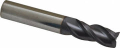 Accupro - 7/16", 3 Flute, Single End, Solid Carbide, 0.0150 - 0.0200" Corner Radius End Mill - 2-3/4" OAL, Right Hand Flute, 1" LOC, Right Hand Cut - Eagle Tool & Supply