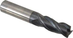 Accupro - 1/2", 3 Flute, Single End, Solid Carbide, 0.0300 - 0.0350" Corner Radius End Mill - 3" OAL, Right Hand Flute, 1-1/4" LOC, Right Hand Cut - Eagle Tool & Supply