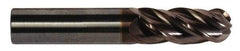 Accupro - 3/8" Diam, 1/2" LOC, 4 Flute Solid Carbide Ball End Mill - AlTiN Finish, Single End, 2" OAL, 3/8" Shank Diam, Spiral Flute - Eagle Tool & Supply
