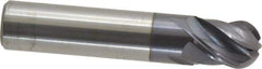 Accupro - 1/2" Diam, 5/8" LOC, 4 Flute Solid Carbide Ball End Mill - AlTiN Finish, Single End, 2-1/2" OAL, 1/2" Shank Diam, Spiral Flute - Eagle Tool & Supply