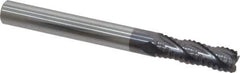 Accupro - 1/4" Diam, Fine Pitch, 3/4" LOC, 4 Flute Solid Carbide Roughing Square End Mill - AlTiN Finish, 2-1/2" OAL, 1/4" Shank Diam, Single End, 30° Helix - Eagle Tool & Supply