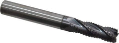 Accupro - 5/16" Diam, Fine Pitch, 7/8" LOC, 4 Flute Solid Carbide Roughing Square End Mill - AlTiN Finish, 2-1/2" OAL, 5/16" Shank Diam, Single End, 30° Helix - Eagle Tool & Supply