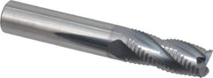 Accupro - 7/16" Diam, Fine Pitch, 1" LOC, 4 Flute Solid Carbide Roughing Square End Mill - AlTiN Finish, 2-3/4" OAL, 7/16" Shank Diam, Single End, 30° Helix - Eagle Tool & Supply