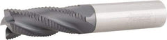 Accupro - 1/2" Diam, Fine Pitch, 1-1/4" LOC, 4 Flute Solid Carbide Roughing Square End Mill - AlTiN Finish, 3" OAL, 1/2" Shank Diam, Single End, 30° Helix - Eagle Tool & Supply