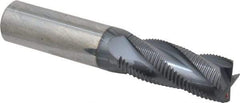 Accupro - 5/8" Diam, Fine Pitch, 1-1/2" LOC, 4 Flute Solid Carbide Roughing Square End Mill - AlTiN Finish, 3-1/2" OAL, 5/8" Shank Diam, Single End, 30° Helix - Eagle Tool & Supply