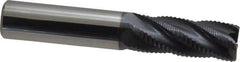Accupro - 1/2" Diam, Fine Pitch, 1-1/4" LOC, 5 Flute Solid Carbide Roughing Square End Mill - AlTiN Finish, 3" OAL, 1/2" Shank Diam, Single End, 30° Helix - Eagle Tool & Supply