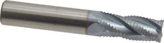 Accupro - 7/16" Diam, Fine Pitch, 1" LOC, 4 Flute Solid Carbide Roughing Square End Mill - TiCN Finish, 2-3/4" OAL, 7/16" Shank Diam, Single End, 30° Helix - Eagle Tool & Supply