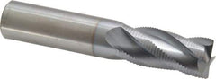 Accupro - 3/4" Diam, Fine Pitch, 1-5/8" LOC, 4 Flute Solid Carbide Roughing Square End Mill - TiCN Finish, 4" OAL, 3/4" Shank Diam, Single End, 30° Helix - Eagle Tool & Supply
