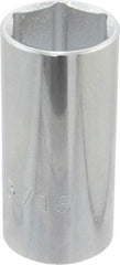 Proto - 1-3/16", 1/2" Drive, Deep Hand Socket - 6 Points, 3-1/4" OAL, Chrome Finish - Eagle Tool & Supply