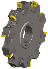 Kennametal - Arbor Hole Connection, 0.614" Cutting Width, 1.042" Depth of Cut, 4" Cutter Diam, 1-1/4" Hole Diam, 10 Tooth Indexable Slotting Cutter - KSSS Toolholder, SPCT, SPET, SPPT Insert, Neutral Cutting Direction - Eagle Tool & Supply