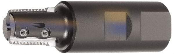 Kennametal - 0.55" Cut Diam, 1.1" Max Depth of Cut, 1" Shank Diam, Internal/External Indexable Thread Mill - Insert Style TM25..T, 2 Inserts, Toolholder Style TMT, 3-1/2" OAL - Eagle Tool & Supply