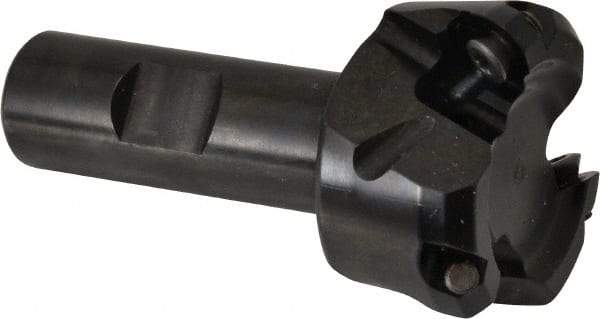 Kennametal - 47° Lead Angle, 1.8560" Max Cut Diam, 1-1/2" Min Cut Diam, 0.138" Max Depth of Cut, Indexable Chamfer & Angle End Mill - 3 Inserts, OF.T 53AF.N.. Insert Style, 77.4mm OAL, Straight Shank - Eagle Tool & Supply