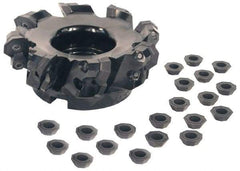 Kennametal - 3" Cut Diam, 1" Arbor Hole, 5mm Max Depth of Cut, 43° Indexable Chamfer & Angle Face Mill - 4 Inserts, OF.T 07L6... Insert, Right Hand Cut, 4 Flutes, Through Coolant, Series KSOM - Eagle Tool & Supply