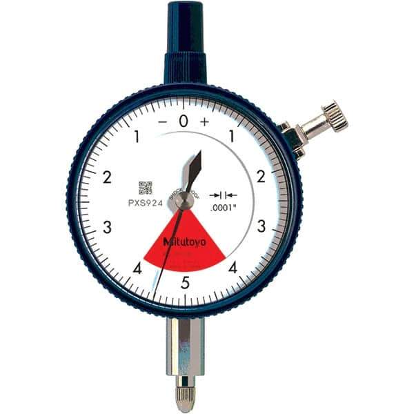 Mitutoyo - 0.008" Range, 4-0-4 Dial Reading, 0.0001" Graduation Dial Drop Indicator - 2.24" Dial, 0.01" Range per Revolution, 0.0001" Accuracy - Eagle Tool & Supply