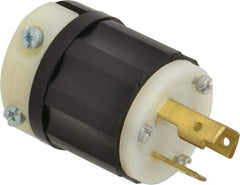 Leviton - 125 VAC, 30 Amp, L5-30P Configuration, Industrial Grade, Self Grounding Plug - 1 Phase, 2 Poles, 0.385 to 0.86 Inch Cord Diameter - Eagle Tool & Supply