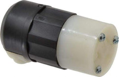 Leviton - 125 VAC, 20 Amp, 5-20R NEMA, Straight, Self Grounding, Industrial Grade Connector - 2 Pole, 3 Wire, 1 Phase, Nylon, Black, White - Eagle Tool & Supply