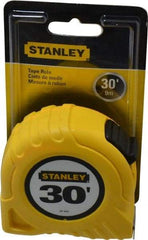 Stanley - 30' x 1" Yellow Blade Tape Measure - 1/16" Graduation, Inch Graduation Style, Yellow Case - Eagle Tool & Supply