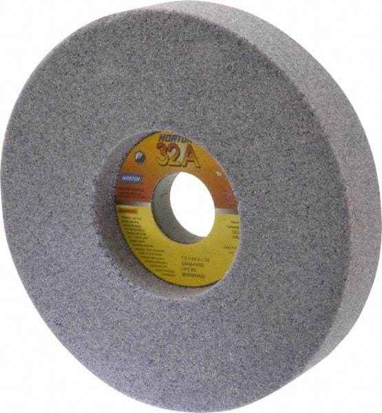 Norton - 7" Diam x 1-1/4" Hole x 1-1/4" Thick, H Hardness, 46 Grit Surface Grinding Wheel - Aluminum Oxide, Type 5, Coarse Grade, 3,600 Max RPM, Vitrified Bond, One-Side Recess - Eagle Tool & Supply