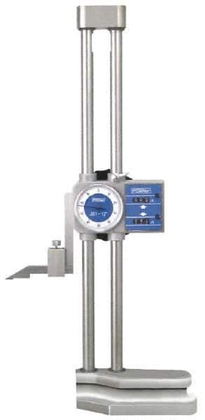 Fowler - 24" Stainless Steel Dial Height Gage - 0.001" (Fine Indicator Reading), 0.1" (Coarse Reading)" Graduation, Accurate to 0.001", Dial and Counter Display - Eagle Tool & Supply