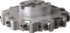Seco - Shell Mount Connection, 0.63" Cutting Width, 2.209" Depth of Cut, 8" Cutter Diam, 1-1/2" Hole Diam, 12 Tooth Indexable Slotting Cutter - R335.25 Toolholder, XNHQ, LNHQ Insert, Right Hand Cutting Direction - Eagle Tool & Supply