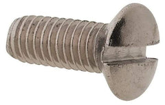 Value Collection - M3x0.50 Metric Coarse, 8mm OAL Slotted Drive Machine Screw - Oval Head, Grade 18-8 & A2 Stainless Steel, Uncoated, Without Washer - Eagle Tool & Supply