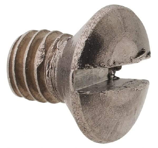 Value Collection - M4x0.70 Metric Coarse, 6mm OAL Slotted Drive Machine Screw - Oval Head, Grade 18-8 & A2 Stainless Steel, Uncoated, Without Washer - Eagle Tool & Supply