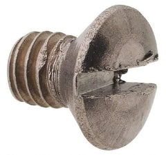 Value Collection - M4x0.70 Metric Coarse, 6mm OAL Slotted Drive Machine Screw - Oval Head, Grade 18-8 & A2 Stainless Steel, Uncoated, Without Washer - Eagle Tool & Supply