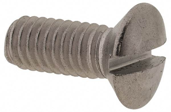 Value Collection - M4x0.70 Metric Coarse, 10mm OAL Slotted Drive Machine Screw - Oval Head, Grade 18-8 & A2 Stainless Steel, Uncoated, Without Washer - Eagle Tool & Supply