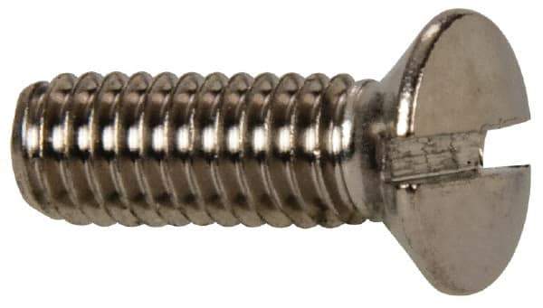 Value Collection - M4x0.70 Metric Coarse, 12mm OAL Slotted Drive Machine Screw - Oval Head, Grade 18-8 & A2 Stainless Steel, Uncoated, Without Washer - Eagle Tool & Supply