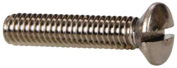 Value Collection - M4x0.70 Metric Coarse, 20mm OAL Slotted Drive Machine Screw - Oval Head, Grade 18-8 & A2 Stainless Steel, Uncoated, Without Washer - Eagle Tool & Supply