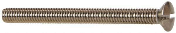 Value Collection - M4x0.70 Metric Coarse, 45mm OAL Slotted Drive Machine Screw - Oval Head, Grade 18-8 & A2 Stainless Steel, Uncoated, Without Washer - Eagle Tool & Supply