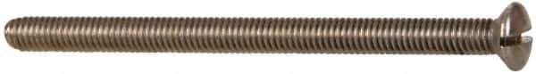 Value Collection - M4x0.70 Metric Coarse, 60mm OAL Slotted Drive Machine Screw - Oval Head, Grade 18-8 & A2 Stainless Steel, Uncoated, Without Washer - Eagle Tool & Supply
