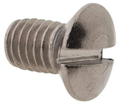 Value Collection - M5x0.80 Metric Coarse, 8mm OAL Slotted Drive Machine Screw - Oval Head, Grade 18-8 & A2 Stainless Steel, Uncoated, Without Washer - Eagle Tool & Supply