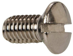 Value Collection - M5x0.80 Metric Coarse, 10mm OAL Slotted Drive Machine Screw - Oval Head, Grade 18-8 & A2 Stainless Steel, Uncoated, Without Washer - Eagle Tool & Supply