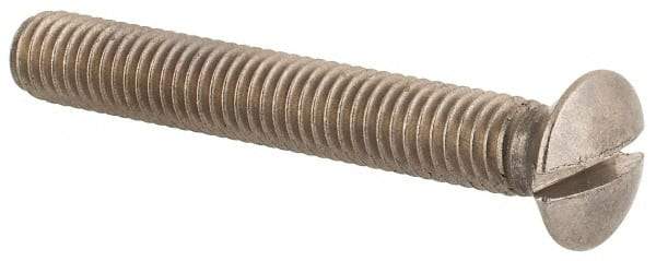 Value Collection - M5x0.80 Metric Coarse, 35mm OAL Slotted Drive Machine Screw - Oval Head, Grade 18-8 & A2 Stainless Steel, Uncoated, Without Washer - Eagle Tool & Supply
